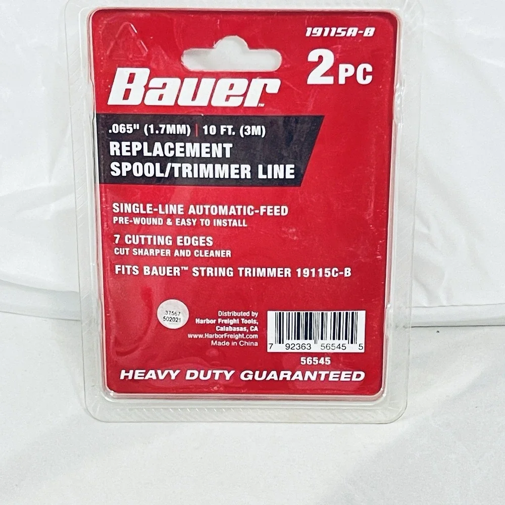 (4) 10 Ft. 0.065 In. Replacement String Trimmer Line Harbor Freight Bauer 19115C